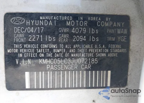 2018 Hyundai Ioniq Hybrid Limited from USA, damaged, VIN KMHC05LC3JU072185